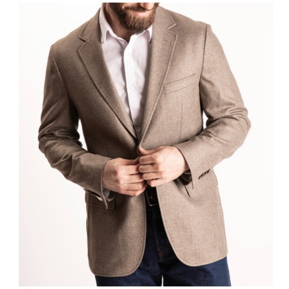 Thom HudsonZappa Deconstructed Lightweight Silk & Wool Sport Coat Biscuit